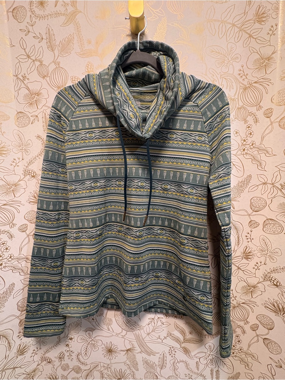 UV protection ( UPF 50) Cowl Neck Pullover Sweater - Green